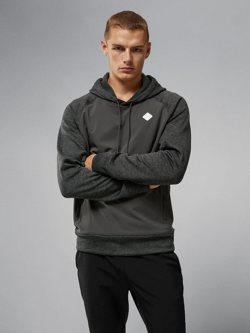 J. Lindeberg Men's Golf Hoodie Kent Water Resistant Quick Dry in Volcanic Ash